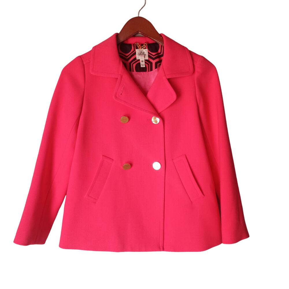 Milly Minis Girls Pink Double Breasted Coat